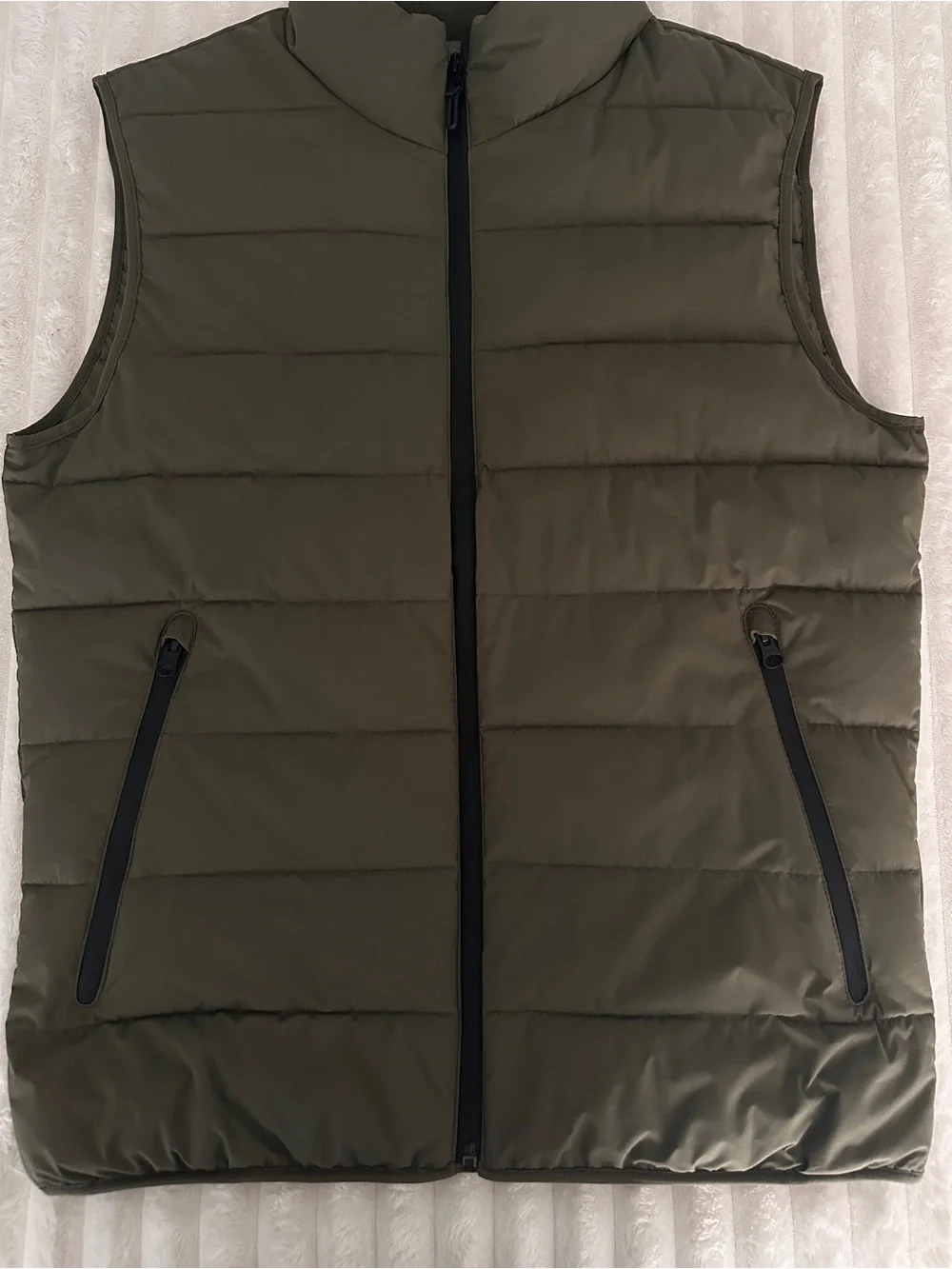 Abercrombie & Fitch Olive Green Quilted Puffer Vest